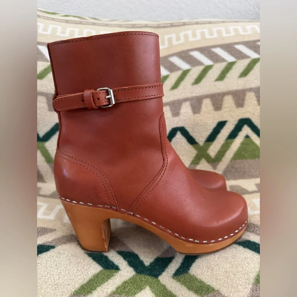 Swedish Hasbeens Tan Leather Booties - Picture 5 of 15
